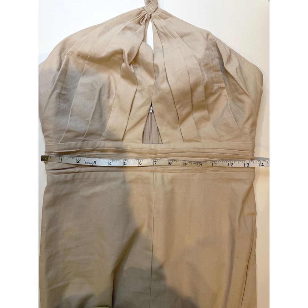 Lush Oat Wide Leg Halter Jumpsuit with Keyhole Cut-out Size S - Picture 7 of 7